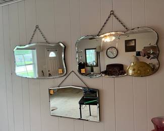 Vintage beveled mirrors