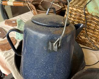 Enamelware campfire coffee pot