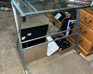 Glass & metal desk
