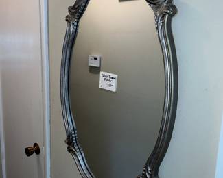 Silver-toned framed mirror