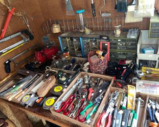 loaded work bench