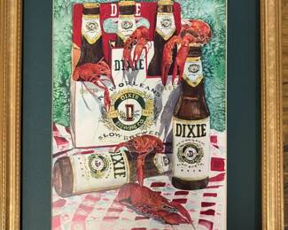 By Appointment AAA Vintage and Art 9017 Airline HWY New Orleans, LA 70118 Dixie Beer & Crawfish Sylvia Corban #61/200 Signed Print AAA2262