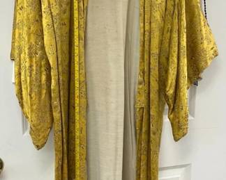 By Appointment AAA Vintage and Art 9017 Airline HWY New Orleans, LA 70118 Vintage Handmade Black on Gold Embroidered Yukata AAA2338