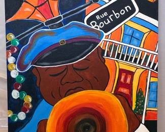 AAA5068A Oil on Canvas Giclee New Orleans Second line Local Pickup