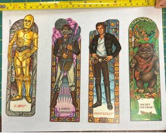 By Appointment AAA Vintage and Art 9017 Airline HWY New Orleans, LA 70118 Vtg 1983 Star Wars Return of the Jedi 4 pc Bookmark Set AAA2340
