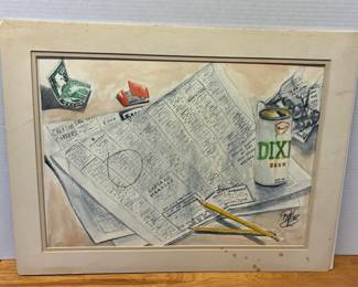 Attic Art AAA5014 Dixie water color on Paper $35 By Appointment AAA Vintage and Art 9017 Airline HWY New Orleans, LA 70118