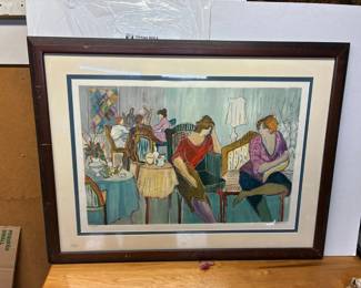 AAA5042 Patricia Govezensky Cafe Royal XL Serigraph Local Pickup By Appointment AAA Vintage and Art 9017 Airline HWY New Orleans, LA 70118