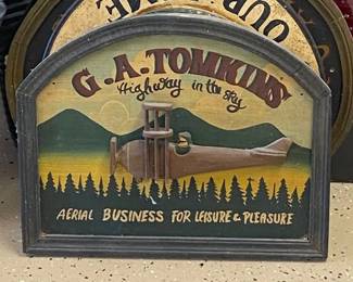By Appointment AAA Vintage and Art 9017 Airline HWY New Orleans, LA 70118 Monday - Saturday 10-5 LG5204 G. A. Tomkins “Highway in the Sky” Framed Airplane Print, 3D Effect Bar Sign $45