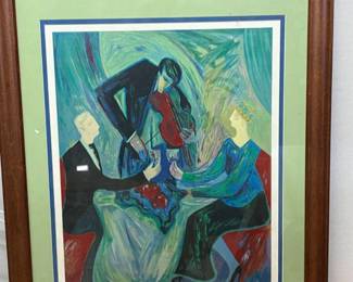 AAA5041 - Barbara A. Wood Print 1991 "Dinner For Two" Signed and F- Local Pickup By Appointment AAA Vintage and Art 9017 Airline HWY New Orleans, LA 70118
