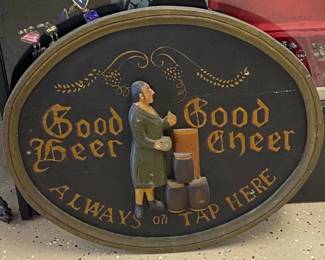 By Appointment AAA Vintage and Art 9017 Airline HWY New Orleans, LA 70118 Monday - Saturday 10-5 LG5201 Good Beer Good Cheer Always on Tap Here Bar Sign $200