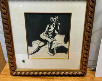 Attic Art LAR0057 Pencil and Grease on Paper Art $95 By Appointment AAA Vintage and Art 9017 Airline HWY New Orleans, LA 70118