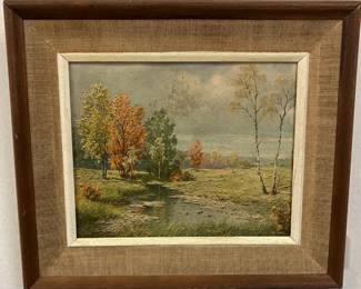 By Appointment AAA Vintage and Art 9017 Airline HWY New Orleans, LA 70118 Tranquil Landscape Framed Textured Print AAA2254