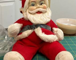 Vintage Rushton Rubber Face & Beard Plush Santa Claus Doll AAA2231