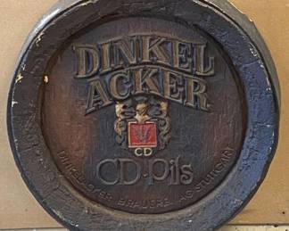By Appointment AAA Vintage and Art 9017 Airline HWY New Orleans, LA 70118 Monday - Saturday 10-5 LG5214 Dinkel Acker Keg Barrel Tavern Pub Bar Sign $99