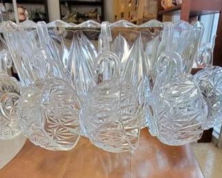 Vintage Williamsport Hazel Atlas Square Crystal Punch Bowl with 11 Cups AAA1962 $45 By Appointment AAA Vintage and Art 9017 Airline HWY New Orleans, LA 70118