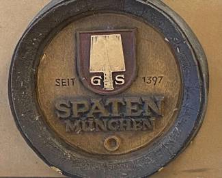 By Appointment AAA Vintage and Art 9017 Airline HWY New Orleans, LA 70118 Monday - Saturday 10-5 LG5213 Spaten Munchen Beer Keg Barrel Tavern Pub Bar Sign $99