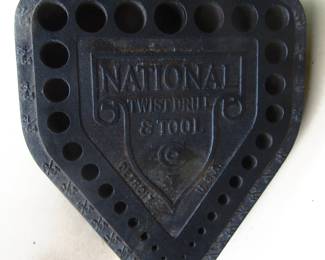 Vintage 1930 drill bit holder. National Twist drill and tool company.