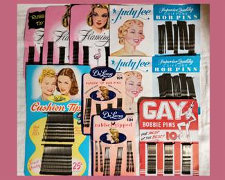 Vintage Bobby Pins with Great Graphics