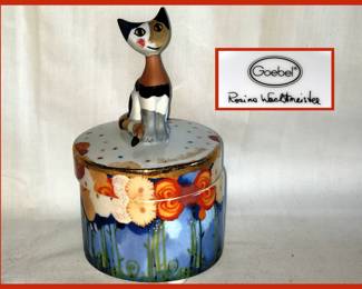 Goebel Cat Music Box Signed Rosina Wachtmeister