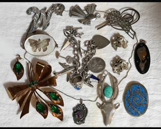 Vintage Sterling Brooches and Bracelets