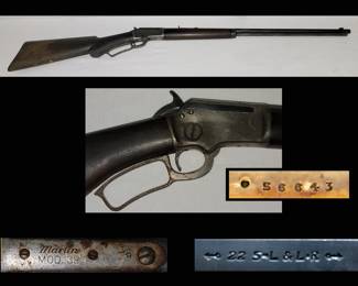 Antique Marlin Model 39 22 Cal Rifle Made between 1922 and 1938