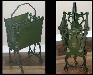 Very Nice Antique Wrought Iron Magazine Rack