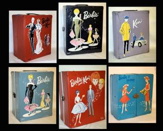 6 Vintage Barbie Cases in Good Condition Full of Clothes and Accessories