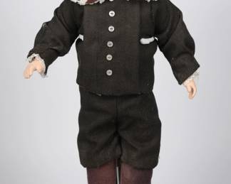 Vintage Plaster Doll With Straw Hat by K.R. Snoxel & Sons
