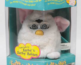 1999 Furby Babies White With Blue Eyes