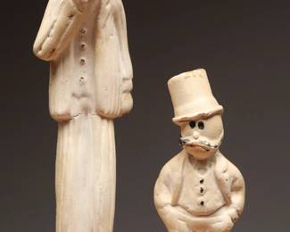 Antique Chalkware Mutt and Jeff Figurines