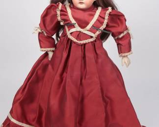 Antique German Bisque Doll with Leather Body