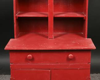 Vintage Red Wooden Children’s Hutch Play Furniture