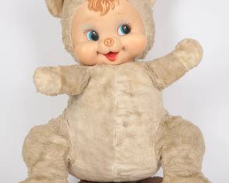 Vintage Rushton Rubber Face Happy Bear Plush