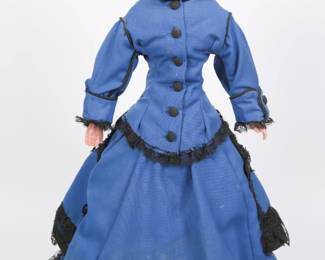 Victorian Wax Doll in Blue Gown