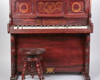 Miniature Schoenhut Piano and Stool