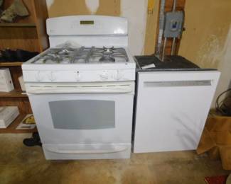 GE Profile Gas Range And New KitchenAid Dishwasher