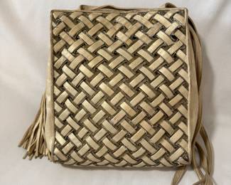 Cherif leather waffle weave shoulder bag