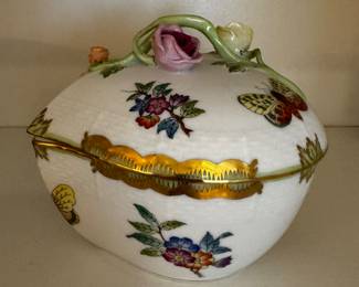 Herend covered heart shape dish