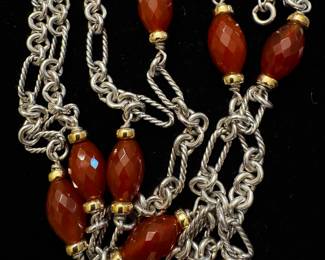 David Yurman sterling & 18kt necklace