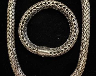 John Hardy woven wheat necklace & bracelet