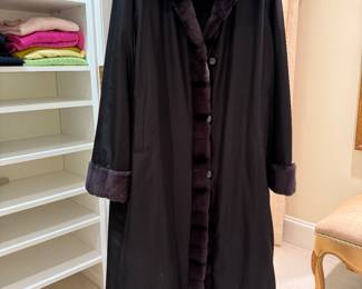Reversible fur coat
