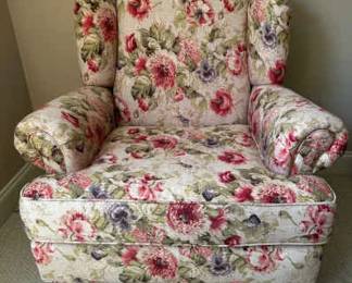 Floral Upholstered Arm Chair