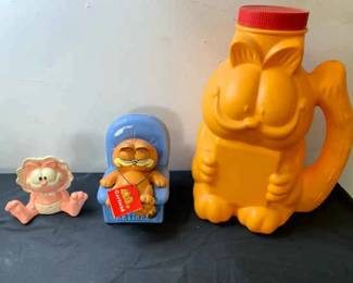 3 Vintage Garfield Coin Banks