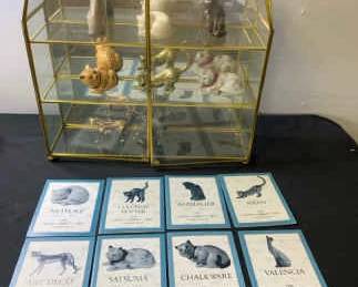 Franklin Mint Curio Cabinet Cat Collection
