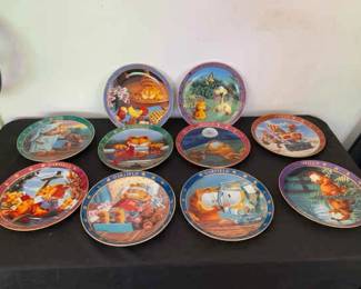 004 10 Piece A Day With Garfield Plates By Danbury Mint