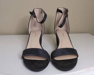 Grey Suede Block Heeled Sandals
