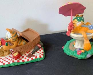 2 Danbury Mint Garfield Figurines