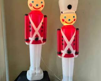 Pair Of Blow Mold Toy Soldiers