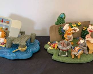 2 Danbury Mint Summertime Garfield Figurines