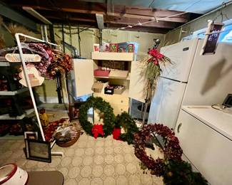 Holiday hanging items, wreaths and ornaments!